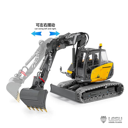 LESU 1/14 MC15 Hydraulic Excavator BA-B0042 | Dual Pump 9-Way Valve | 4-Section Variable Boom