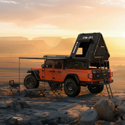 1/7 Scale Large RC Crawler JK07 PRO: 4WD Off-Road Adventure Vehicle with Remote Locking Differentials, Dual Speed ​​Transmission & Folding Roof Tent