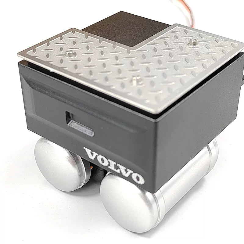 Metal Simulation Battery Box with Servo Mount Upgrade Part for 1/14 Tamiya Volvo RC Tractor Truck DIY Model