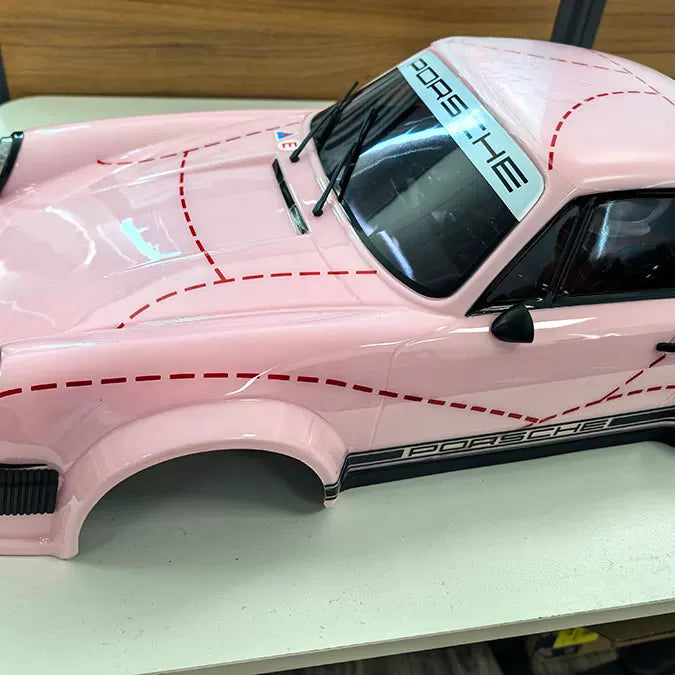 KM 1/7 Porsche 934 Pink Pig Rally RC Car Body Shell Kit