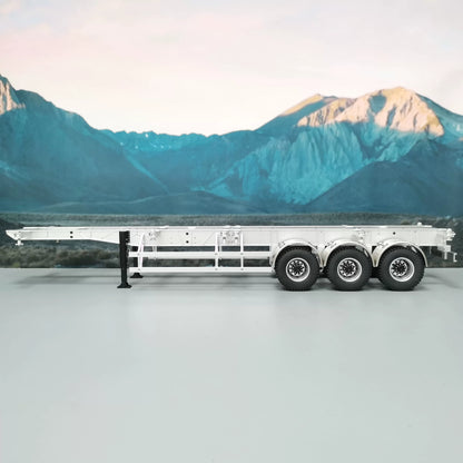 1/14 RC 40ft Container Semi-Trailer Chassis 3-Axle Aluminum Alloy Frame for Tamiya Tractor Truck DIY Upgrade