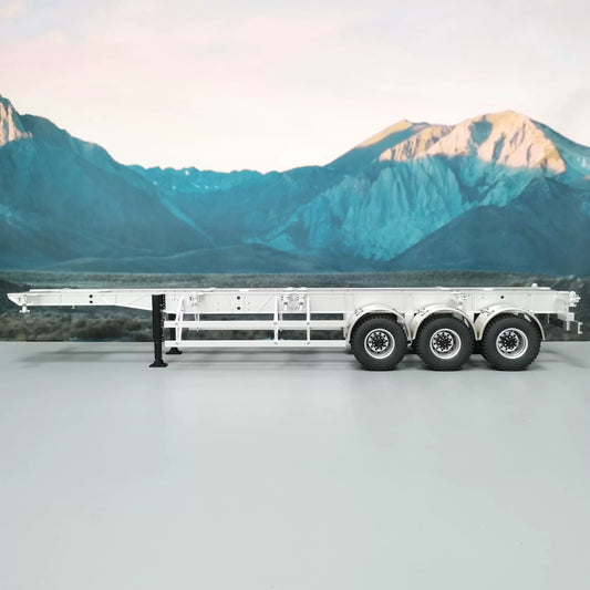 1/14 RC 40ft Container Semi-Trailer Chassis 3-Axle Aluminum Alloy Frame for Tamiya Tractor Truck DIY Upgrade
