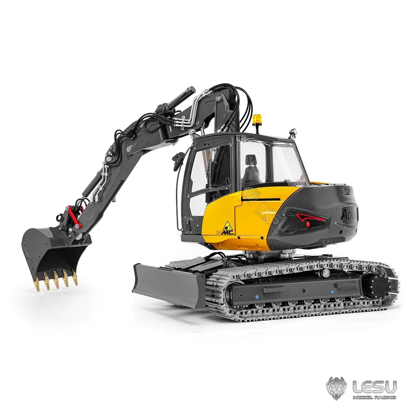 LESU 1/14 MC15 Hydraulic Excavator BA-B0042 | Dual Pump 9-Way Valve | 4-Section Variable Boom