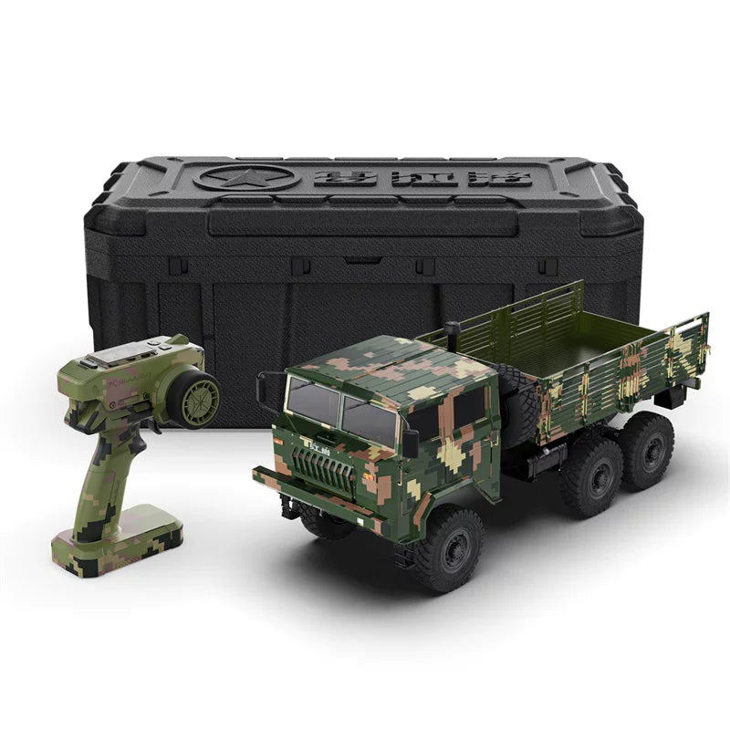 1/10 Scale Rerall CQ261 6x6 Heavy Duty RC Truck - Full Proportional Simulation Military Transport Vehicle Hobby Mode