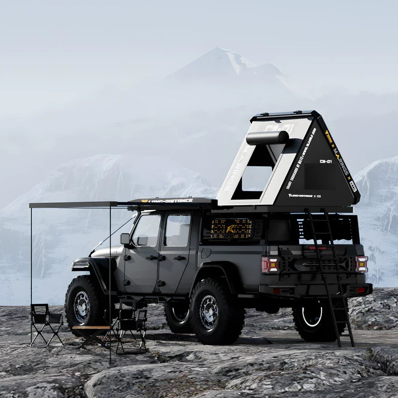 1/7 Scale Large RC Crawler JK07 PRO: 4WD Off-Road Adventure Vehicle with Remote Locking Differentials, Dual Speed Transmission & Folding Roof Tent