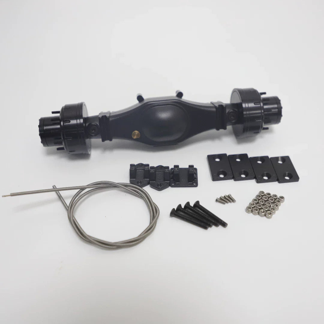 1/14 Scale Metal Rear Axle with Hub Reduction for Tamiya RC Hydraulic Dump Truck & Tractor DIY Upgrades
