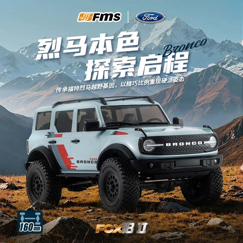 FMS 1/18 FCX18 Ford Bronco RTR 4WD RC Crawler, Electric Scale Off-Road Rock Truck