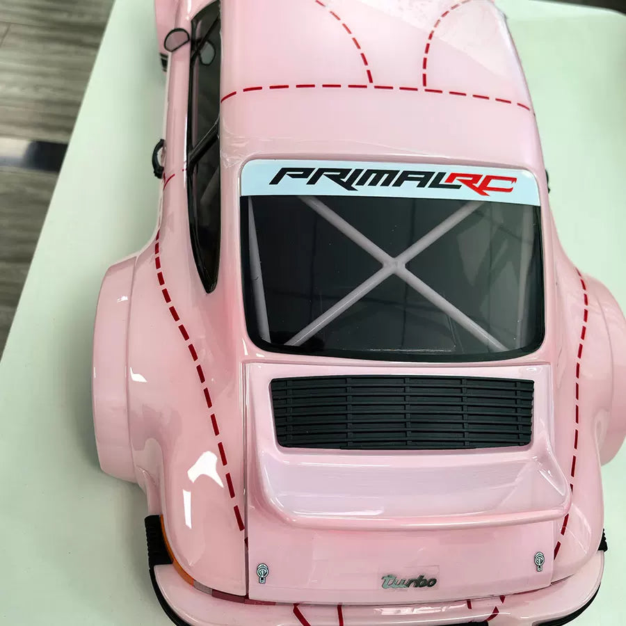 KM 1/7 Porsche 934 Pink Pig Rally RC Car Body Shell Kit