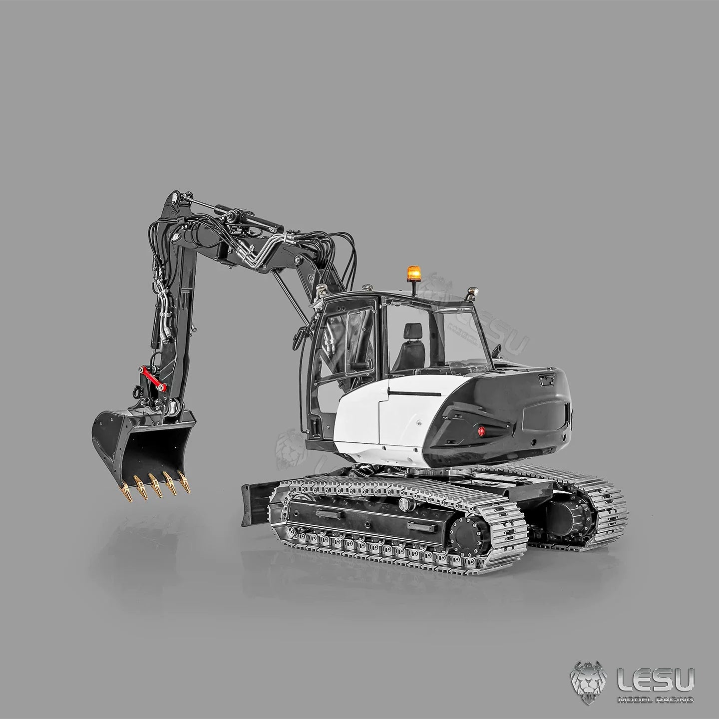 LESU 1/14 MC15 Hydraulic Excavator BA-B0042 | Dual Pump 9-Way Valve | 4-Section Variable Boom