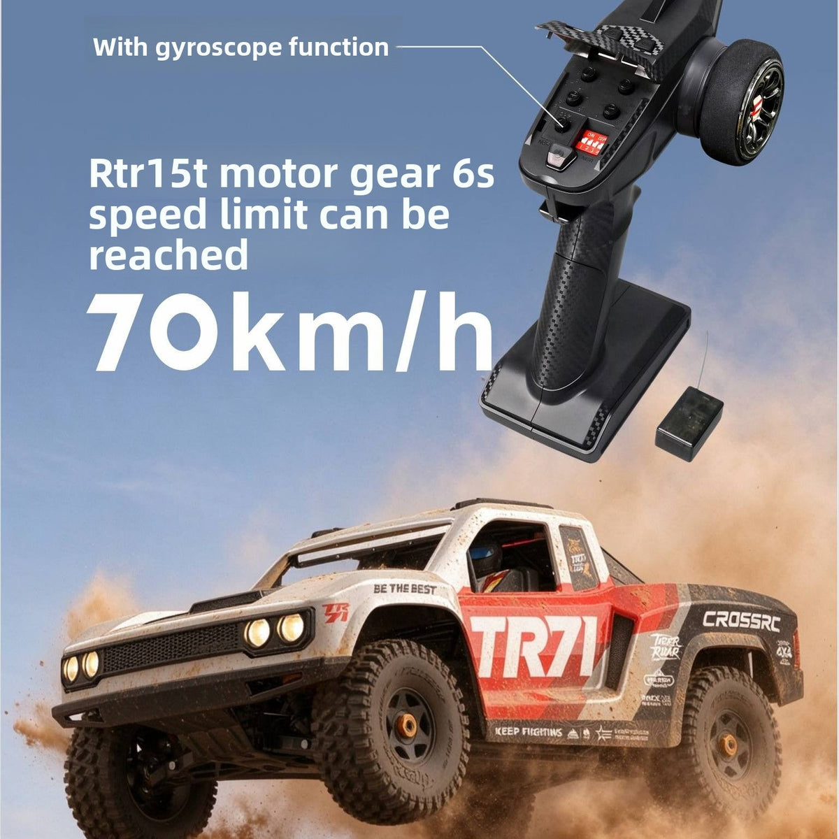 CROSSRC TR71 1/7 4WD Brushless Off-Road Short Course RC Truck Low CG 7075 Aluminum Chassis  RTR/ARTR for Adults