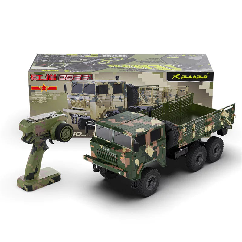 1/10 Scale Rerall CQ261 6x6 Heavy Duty RC Truck - Full Proportional Simulation Military Transport Vehicle Hobby Mode
