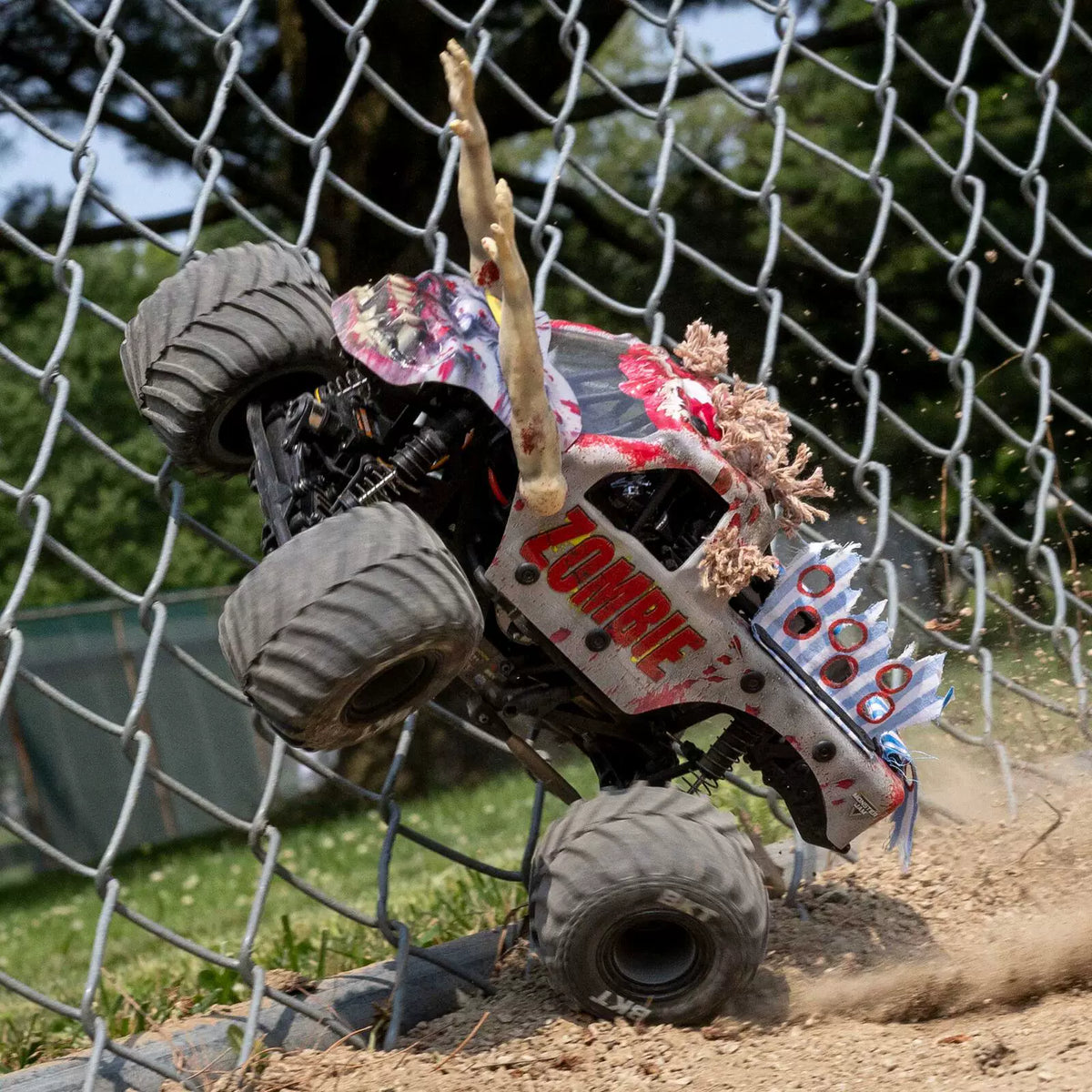 Losi 1/18 Mini LMT 4WD Solid Axle Monster Truck, Zombie Electric RC Off-Road Vehicle RTR