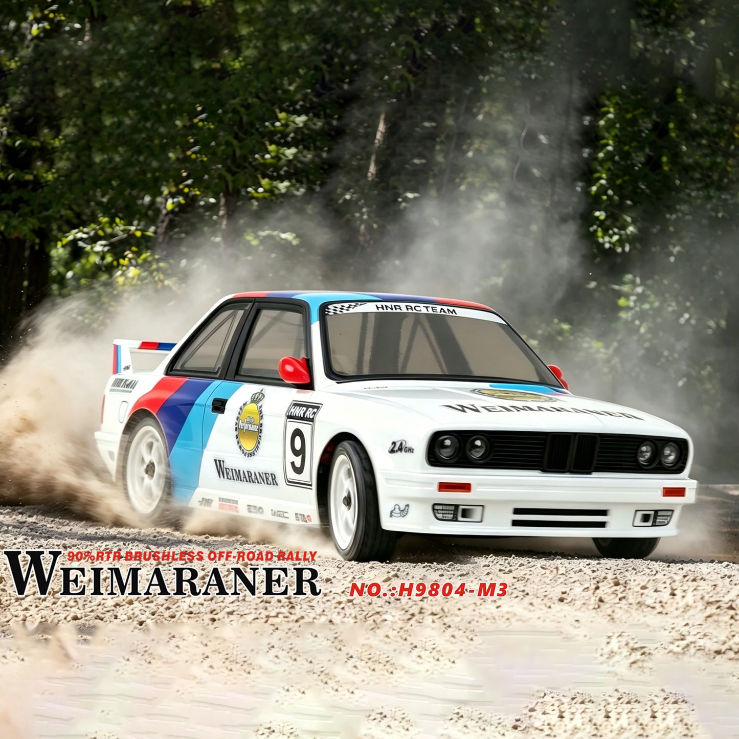 HNR H9804-M3 1/10 4WD Electric Off-Road Rally RC Car High Speed Brushless Simulation Model Car