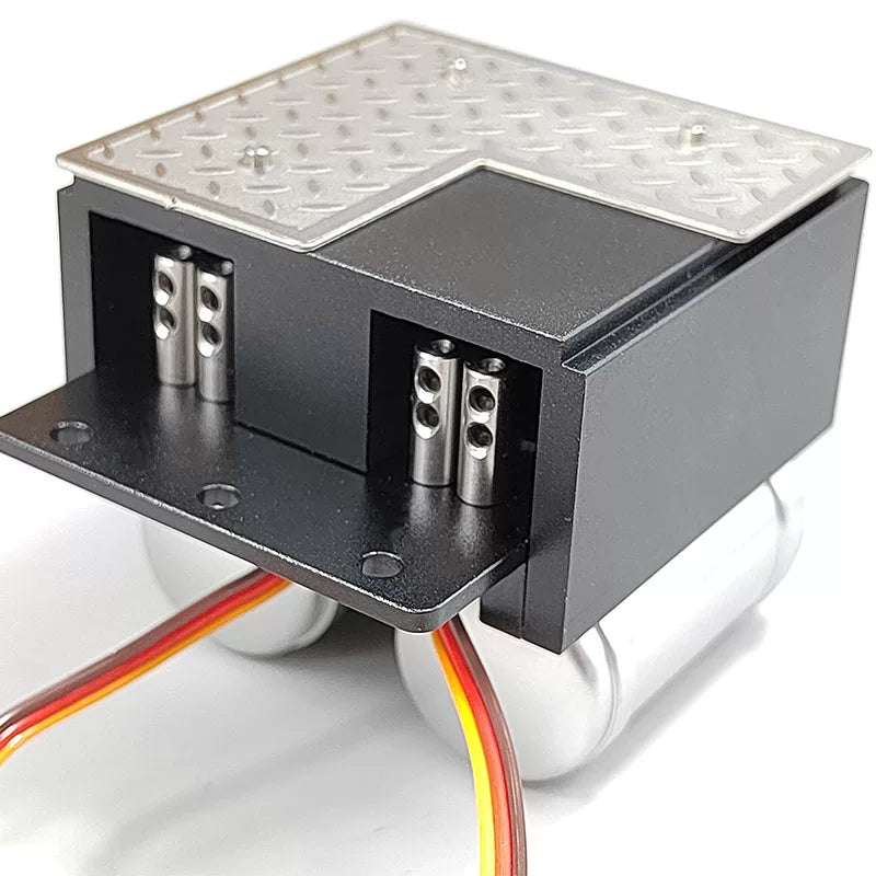 Metal Simulation Battery Box with Servo Mount Upgrade Part for 1/14 Tamiya Volvo RC Tractor Truck DIY Model