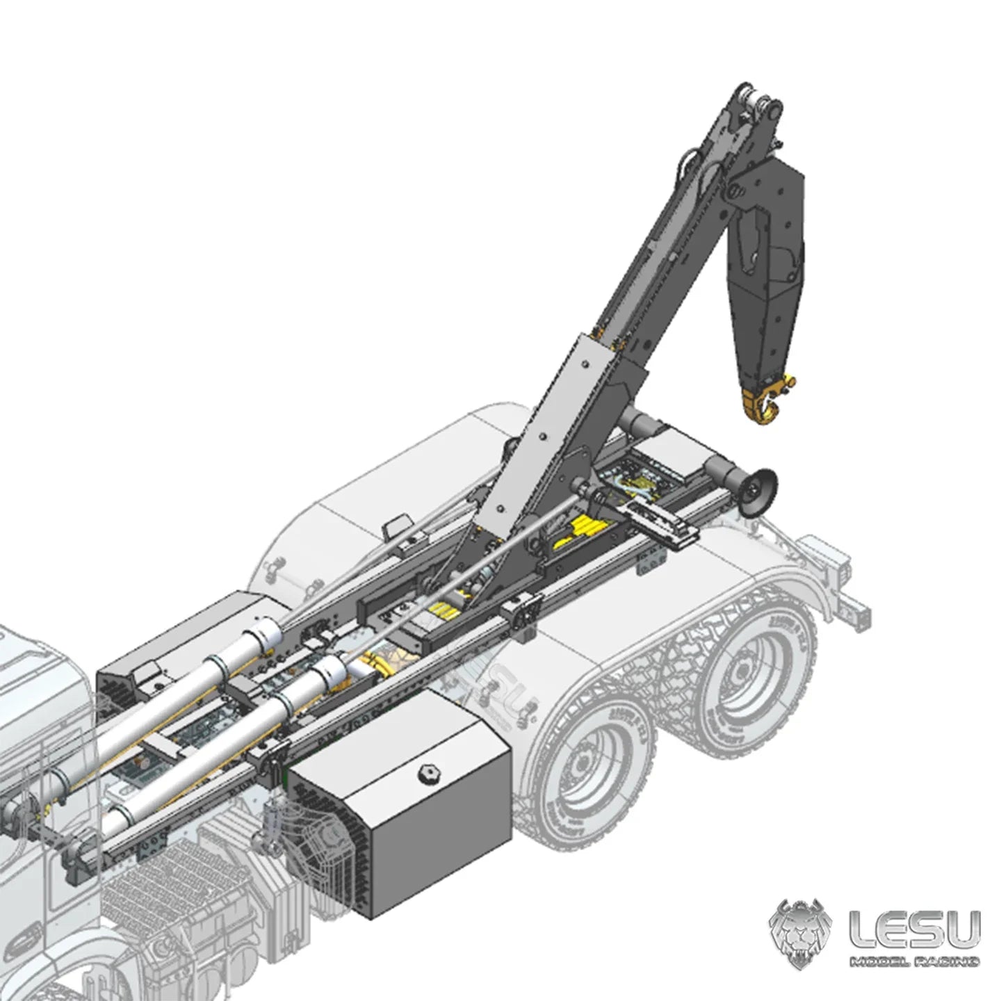 1/14 RC Hook Lift System Hydraulic Telescopic Roll-off Truck Kit LS-A0060 (1 Pump 5-Way Valve V2.0)