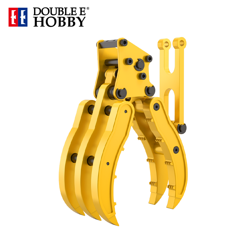 Double E S013 1/14 RC Excavator Metal Grabber Attachment - Full Alloy Electric Grapple DIY Upgrade Parts for E010 / EC160 E111