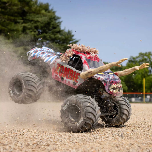 Losi 1/18 Mini LMT 4WD Solid Axle Monster Truck, Zombie Electric RC Off-Road Vehicle RTR