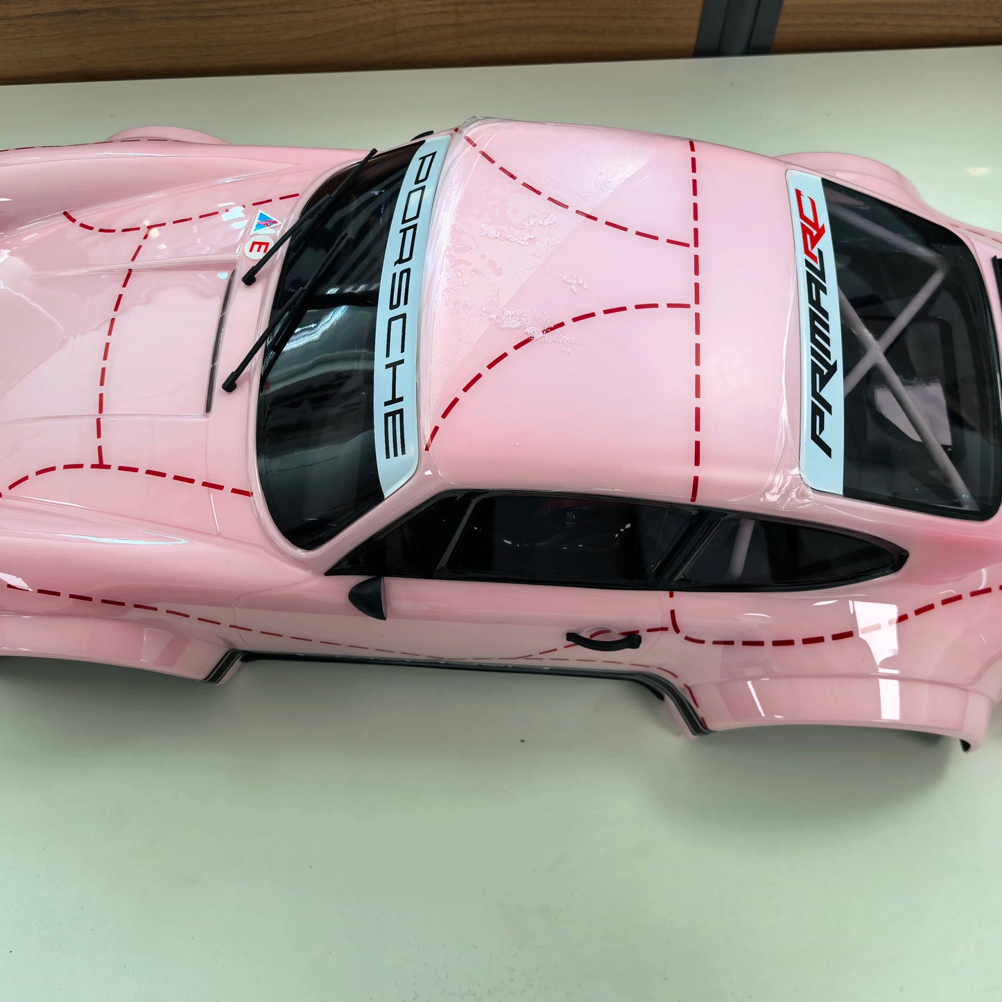 KM 1/7 Porsche 934 Pink Pig Rally RC Car Body Shell Kit