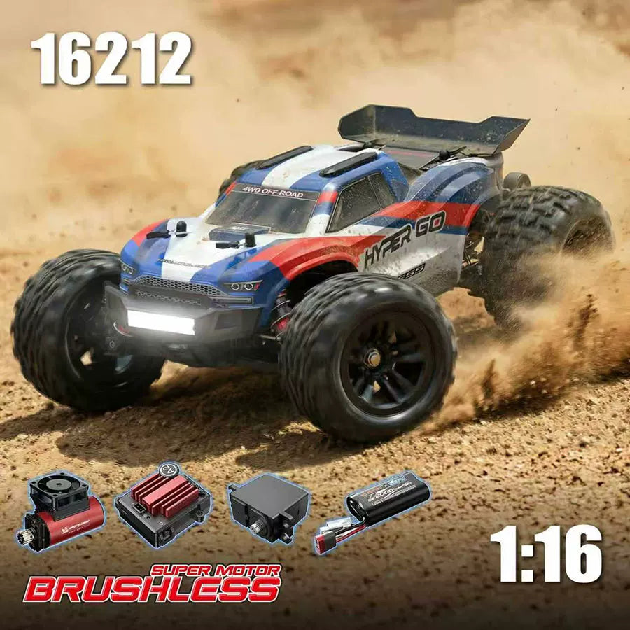 MJX Hyper Go 16212 1/16 Brushless RC Monster Truck, High Speed 4WD Off-Road Remote Control Car for Adults & Kids