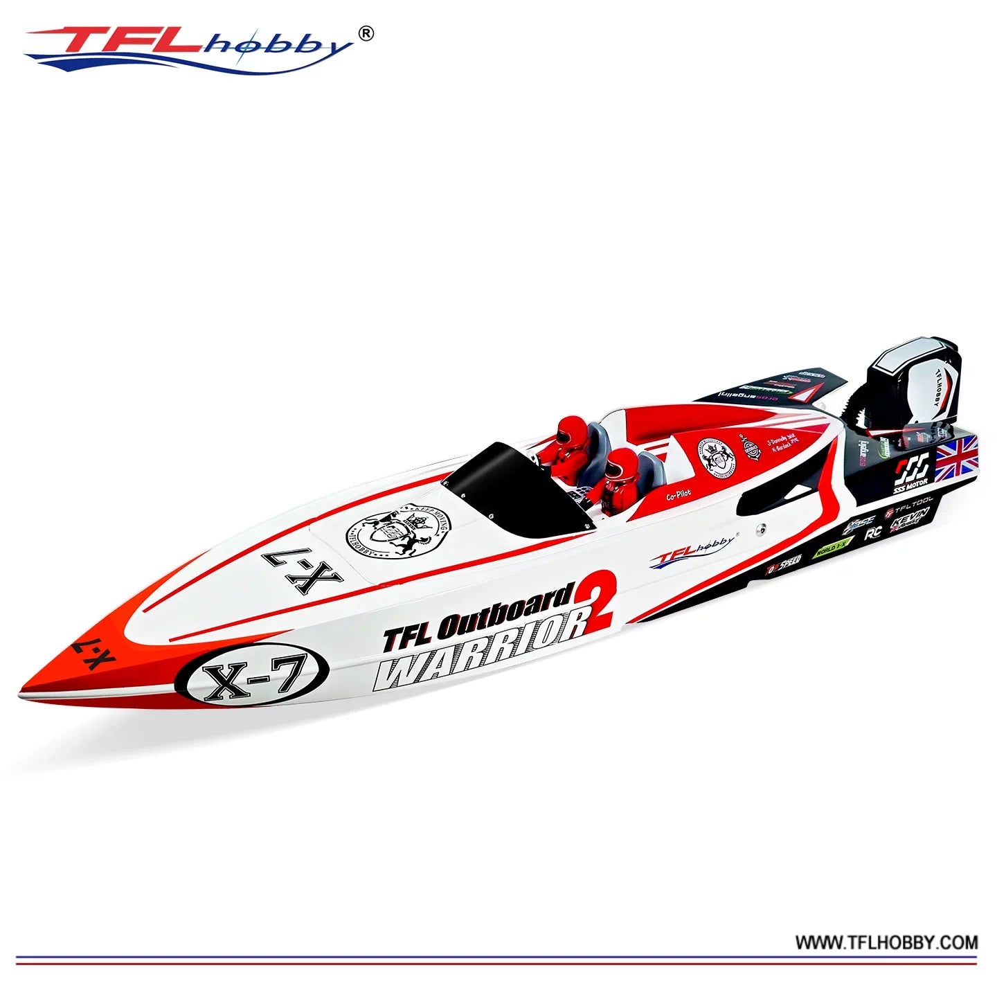 TFL 1148 Warrior 2 RC Boat - Scale Outboard Motor with Gear Drive & Reverse Function