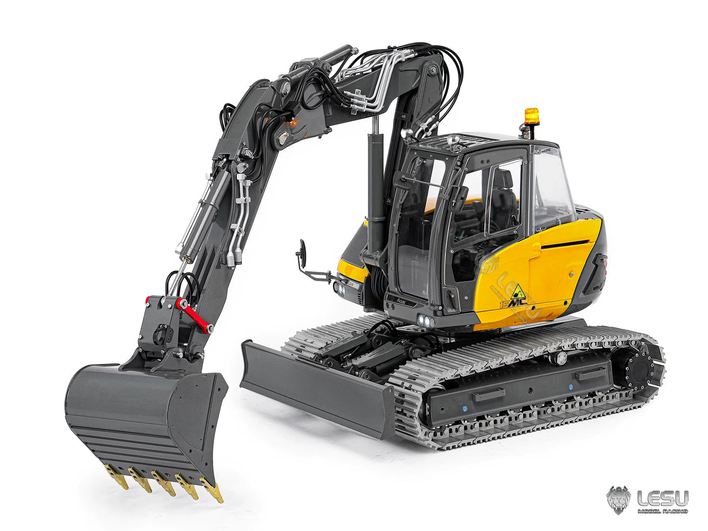 LESU 1/14 MC15 Hydraulic Excavator BA-B0042 | Dual Pump 9-Way Valve | 4-Section Variable Boom