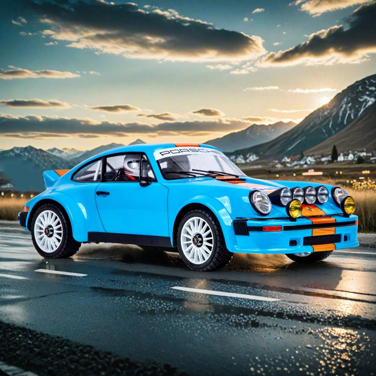 KM Thor 1/6 Scale Porsche 934 RC Rally Car – 4WD High-Speed Electric Off-Road Model Vehicle