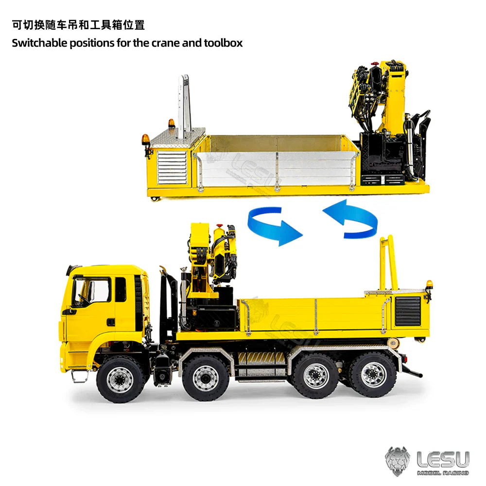 LESU 1/14 RC MAN TGS 8x8 Hydraulic Hook Lift Truck with Crane & Ballast Tipper LS-Z0109