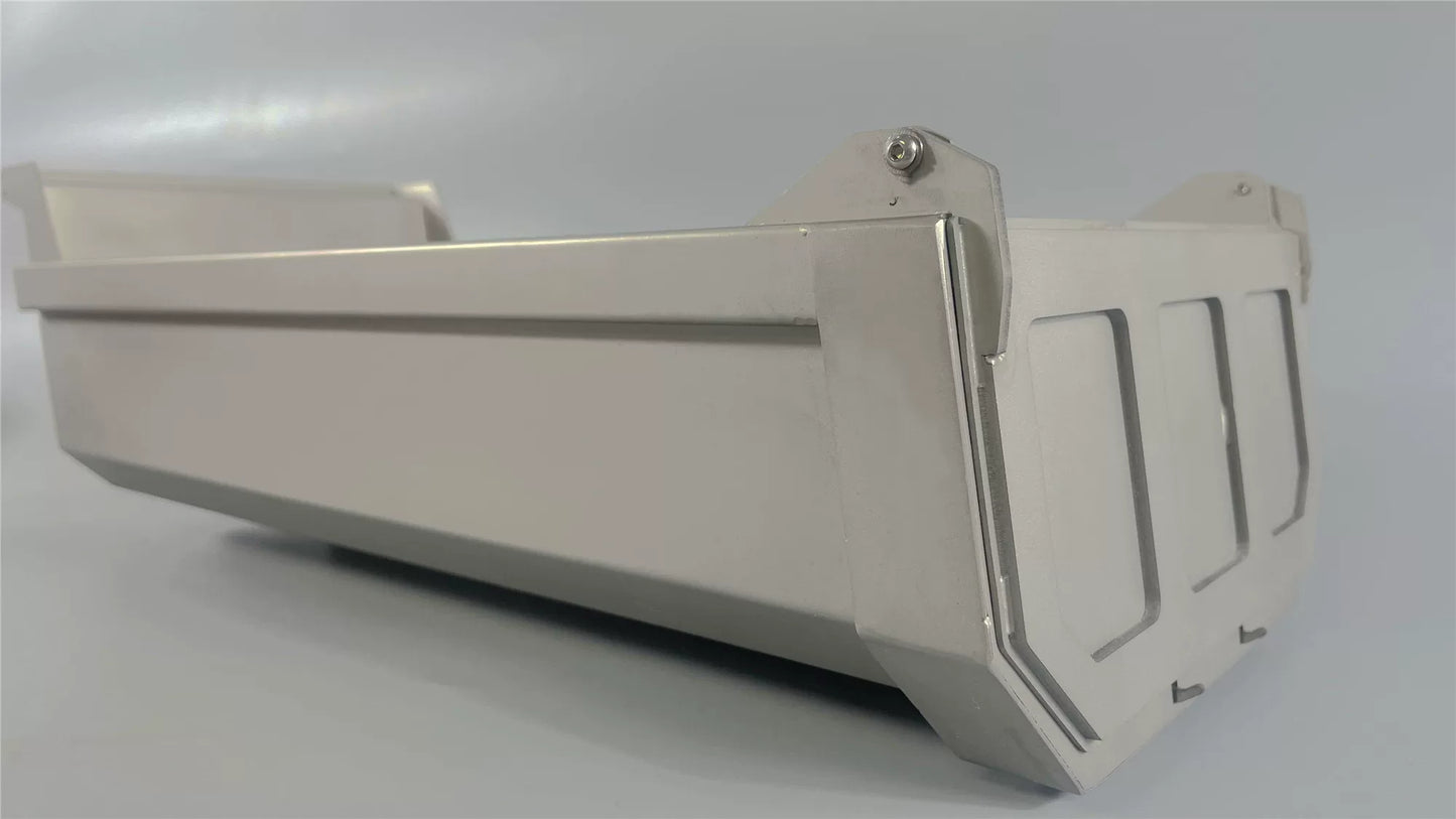 1/14 6x6 RC Hydraulic Dumper Truck Stainless Steel Sandblasted European Tipper with U-Shape Bucket for Tamiya Lesu DIY Model