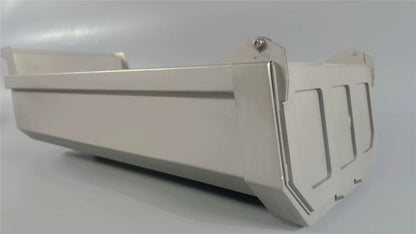 1/14 6x6 RC Hydraulic Dumper Truck Stainless Steel Sandblasted European Tipper with U-Shape Bucket for Tamiya Lesu DIY Model