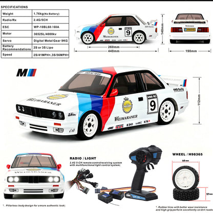 HNR H9804-M3 1/10 4WD Electric Off-Road Rally RC Car High Speed Brushless Simulation Model Car