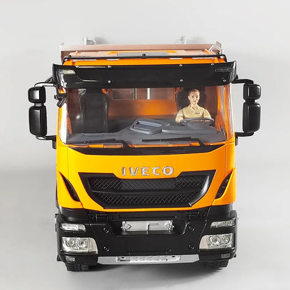 Iveco RC-Auto 1/14 8x8 RC Hydraulik-Muldenkipper mit Licht- und Soundsystem, Differentialsperre, RTR RC-LKW, Spielzeug für Erwachsene 