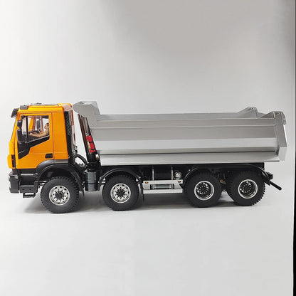 Iveco RC-Auto 1/14 8x8 RC Hydraulik-Muldenkipper mit Licht- und Soundsystem, Differentialsperre, RTR RC-LKW, Spielzeug für Erwachsene 