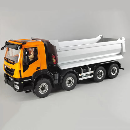 Iveco RC-Auto 1/14 8x8 RC Hydraulik-Muldenkipper mit Licht- und Soundsystem, Differentialsperre, RTR RC-LKW, Spielzeug für Erwachsene 