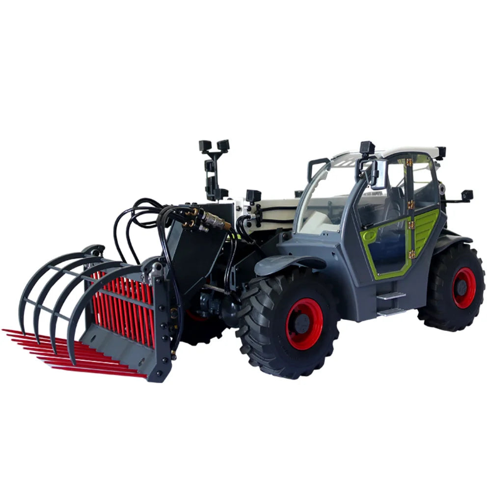 RC Car 1/14 RC Hydraulic Telescopic Forklift JDM-128 Loader Multifunctional Forklift Model Boy Remote Control Car Model Toy