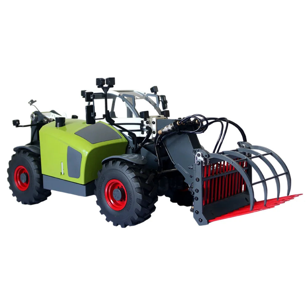 RC Car 1/14 RC Hydraulic Telescopic Forklift JDM-128 Loader Multifunctional Forklift Model Boy Remote Control Car Model Toy