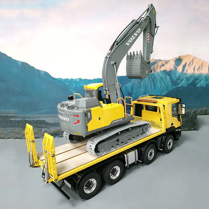 Iveco RC-Auto 8x4 8x8 1/14 Hydraulischer Tieflader Abschleppwagen Metallmodell RC-Auto EC160 Elektrobagger RC-Autos für Erwachsene Spielzeug