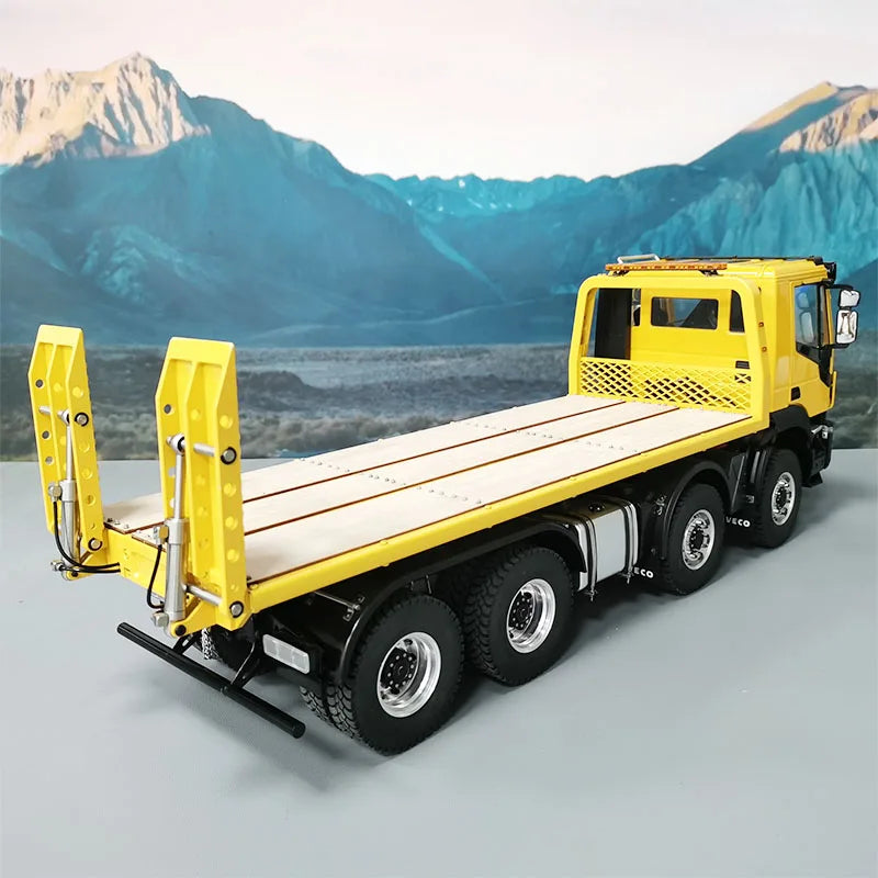 Iveco RC Car 8x4 8x8 1/14 Hydraulic Flatbed Trailer Wrecker Metal Model Rc Car EC160 Electric Excavator Rc Cars for Adults Toys