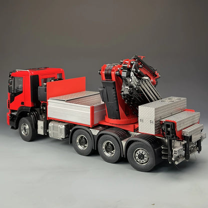 Iveco RC Kran 8x8 Hydraulik-Anhängerkran, Tamiya 1/14 Metallkran mit Hinterachslenkung, F1650 LKW-Ladekran-Modellspielzeug 