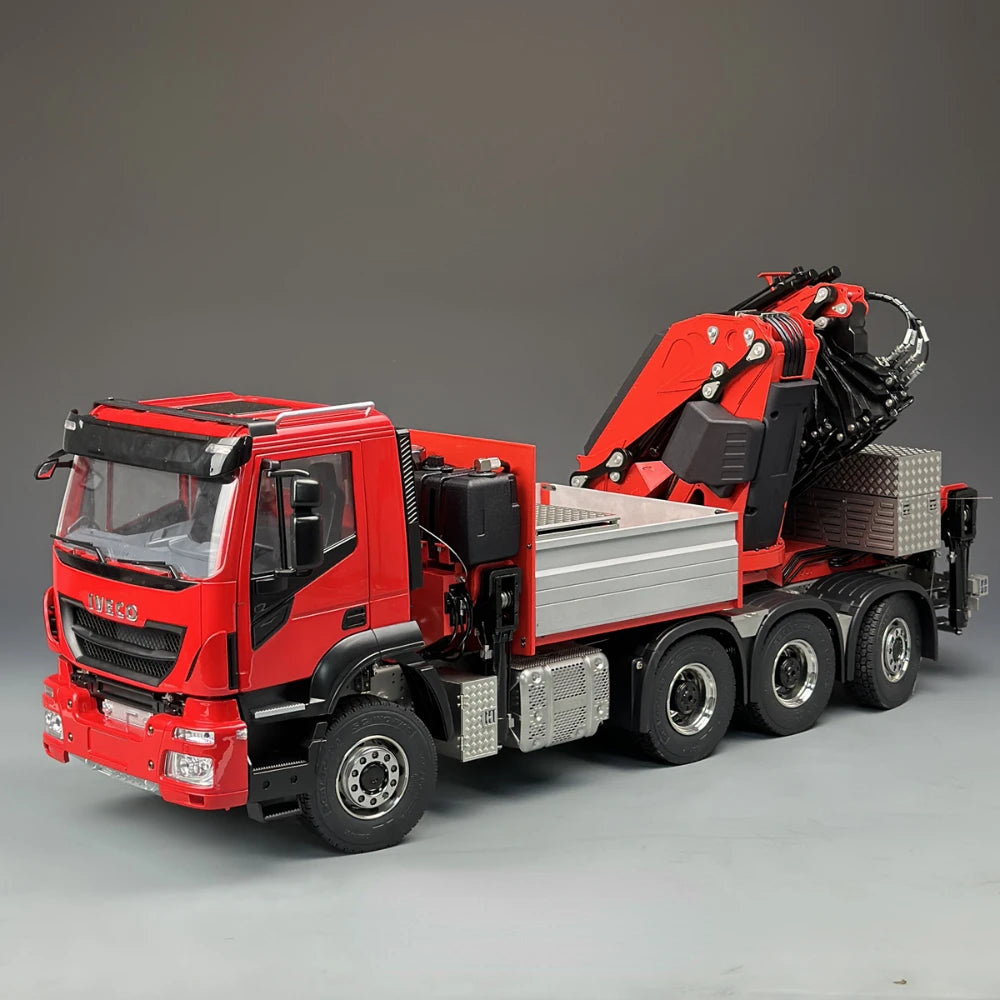 Iveco RC Crane 8x8 Hydraulic Trailer Crane Tamiya 1/14 Metal Crane with Rear Steering F1650 Truck Mounted Crane Model Toy