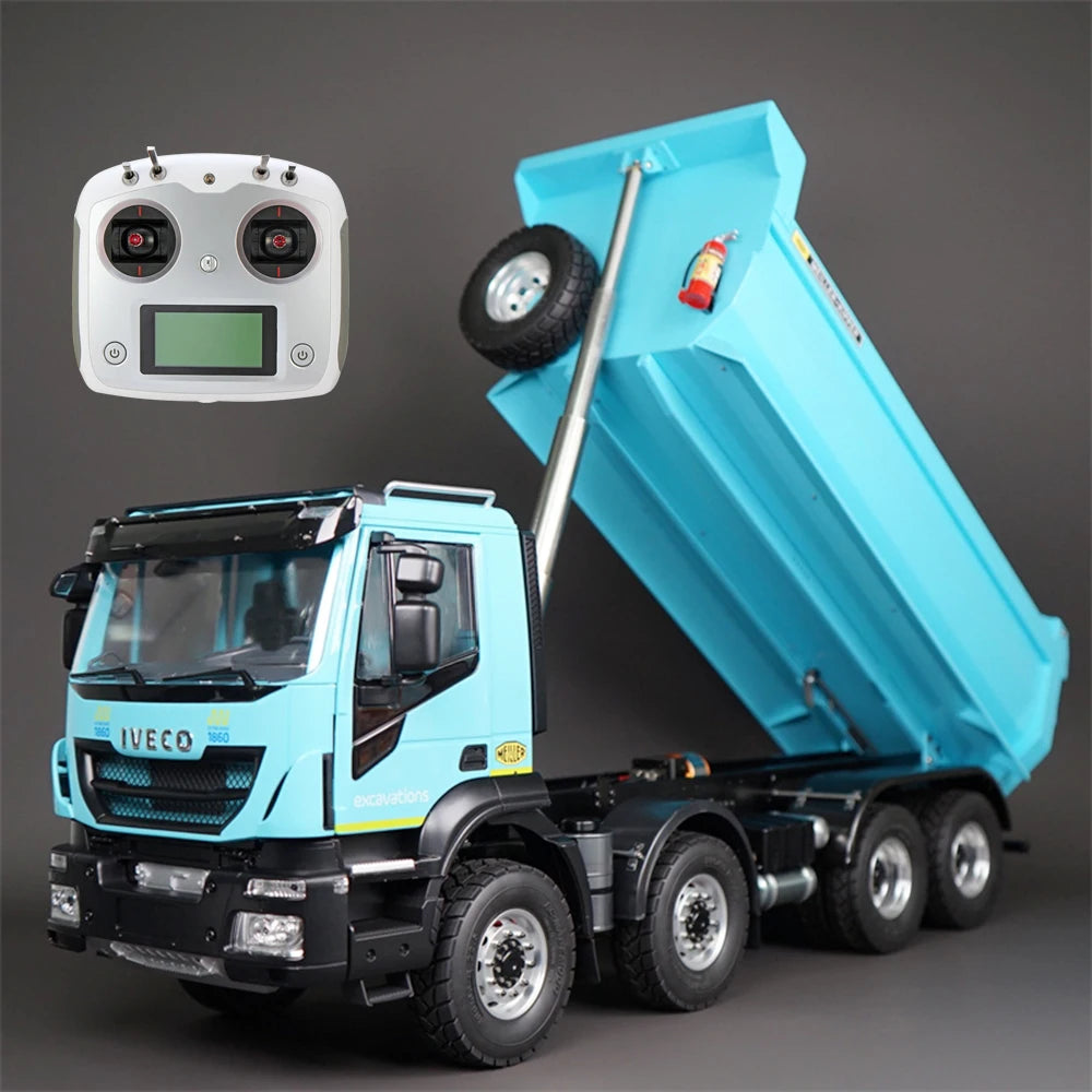 RC Truck 1/14 8x4 Hydraulic Remote Control Dump Truck Metal RTR Model Remote Control Car Model Boy Toy