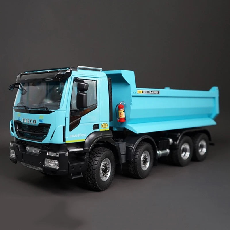 RC Truck 1/14 8x4 Hydraulic Remote Control Dump Truck Metal RTR Model Remote Control Car Model Boy Toy