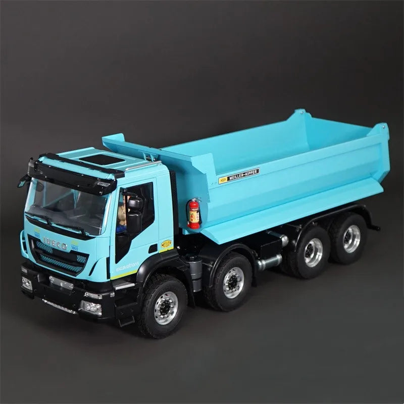 RC Truck 1/14 8x4 Hydraulic Remote Control Dump Truck Metal RTR Model Remote Control Car Model Boy Toy