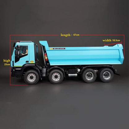RC-Truck 1/14 8x4 Hydraulischer ferngesteuerter Muldenkipper Metall RTR-Modell ferngesteuertes Automodell Spielzeug für Jungen