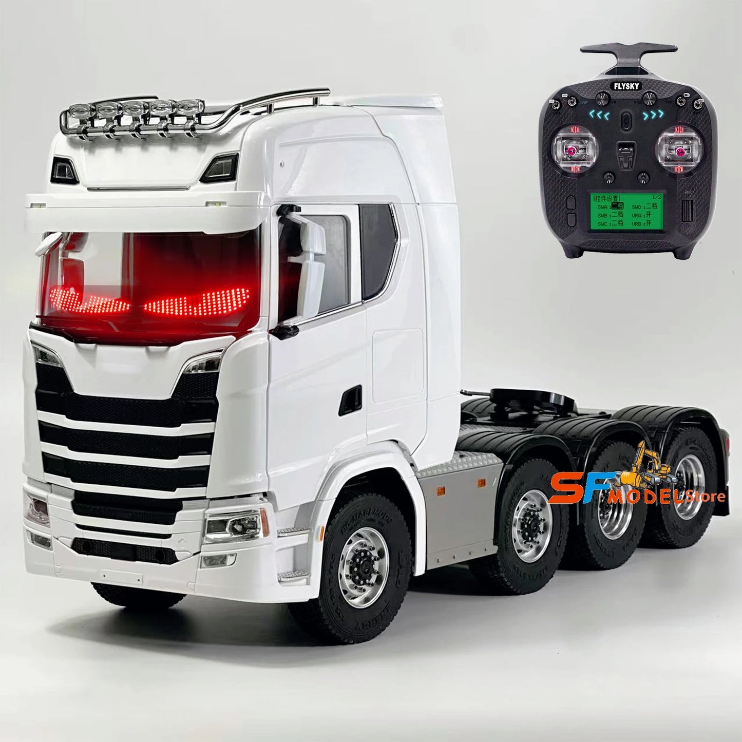 8x8 Upgraded RC Tractor 1/14 Remote Control Trailer Model with Lighting and Sound System Remote Control Truck Toys for Boys