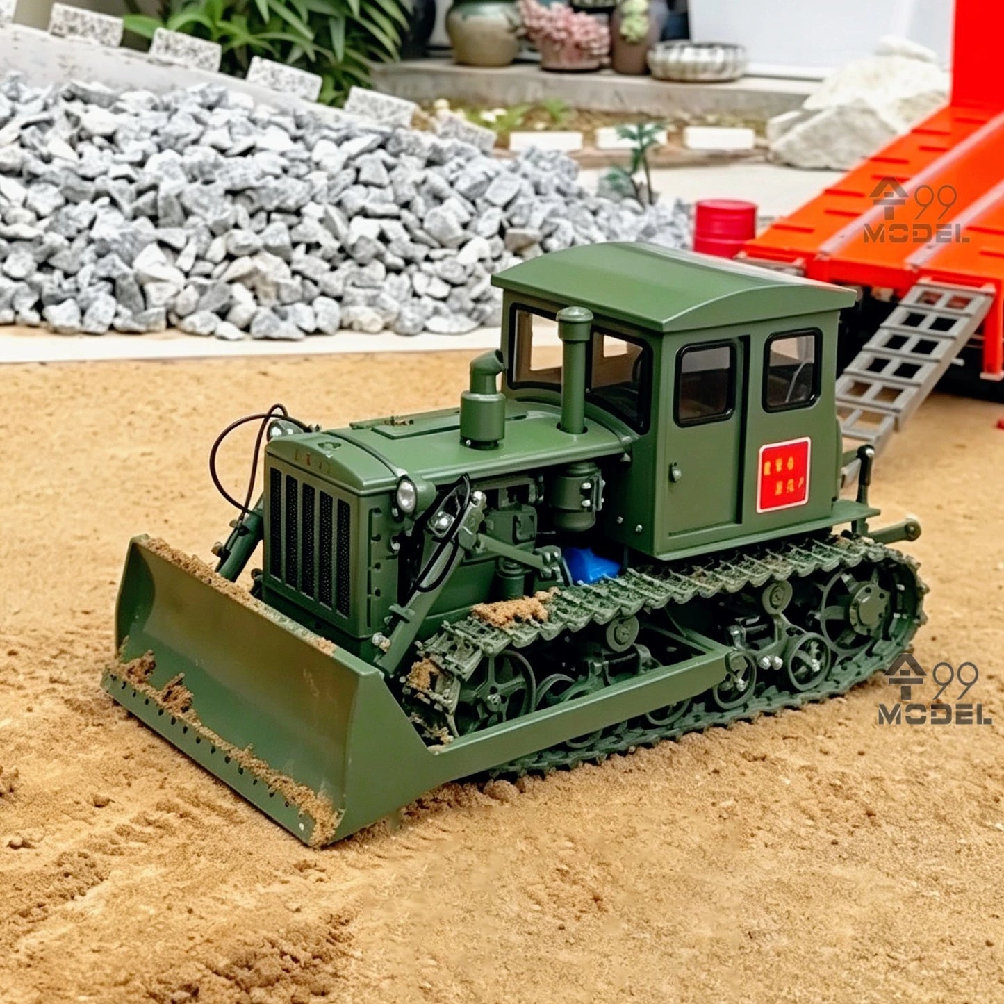 Dongfanghong Bulldozer 1/12 Metal Hydraulic RC Bulldozer Model RTR with Lighting and Sound System Remote Control Car Model Toy