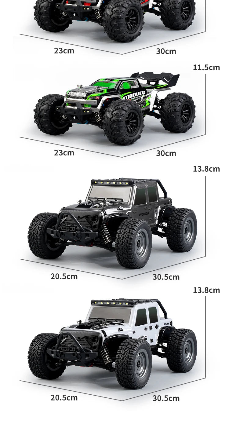 1/16 70KM/H or 50KM/H 4WD RC Car with LED Remote Control Cars High Speed Drift Monster Truck for Kids Vs Wltoys 144001 Toys