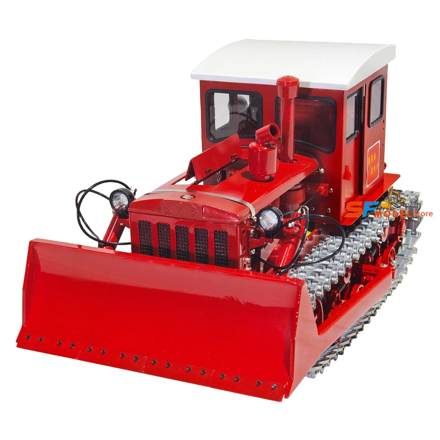 1/12 Hydraulic RC Bulldozer Dongfanghong Crawler Bulldozer Metal Model with Light and Sound System RC Car Model Boy Toys