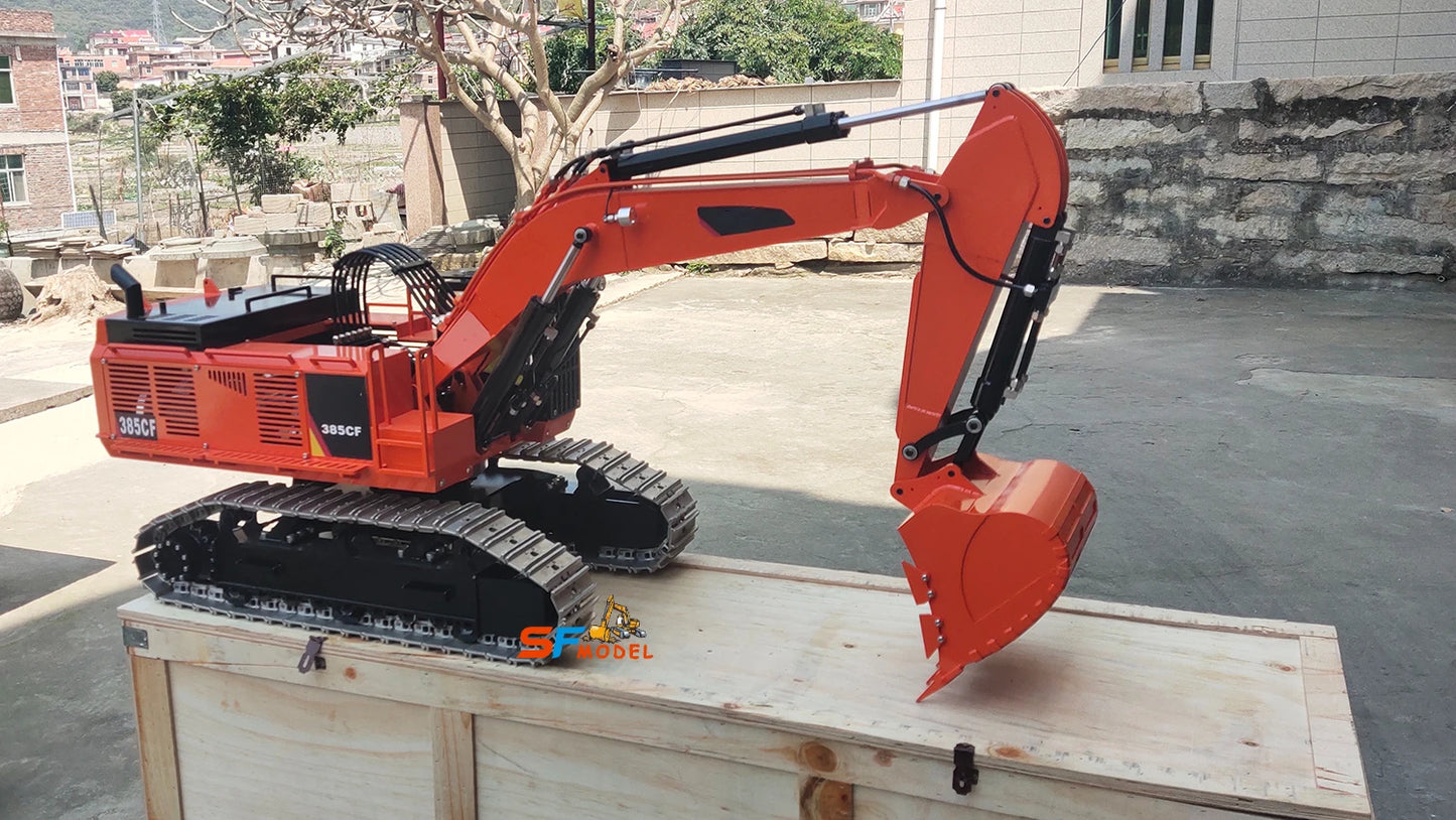 385CF Excavator 1/8 Hydraulic RC Excavator Metal Heavy Engineering Excavator Model Adult Remote Control Car Toy