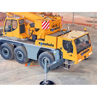 D1050 RC Crane 1/14 3-axis Remote Control Hydraulic Crane Engineering Heavy Machinery Metal Model All Terrain Crane Model Toy