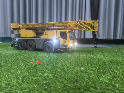 D1050 RC Crane 1/14 3-axis Remote Control Hydraulic Crane Engineering Heavy Machinery Metal Model All Terrain Crane Model Toy